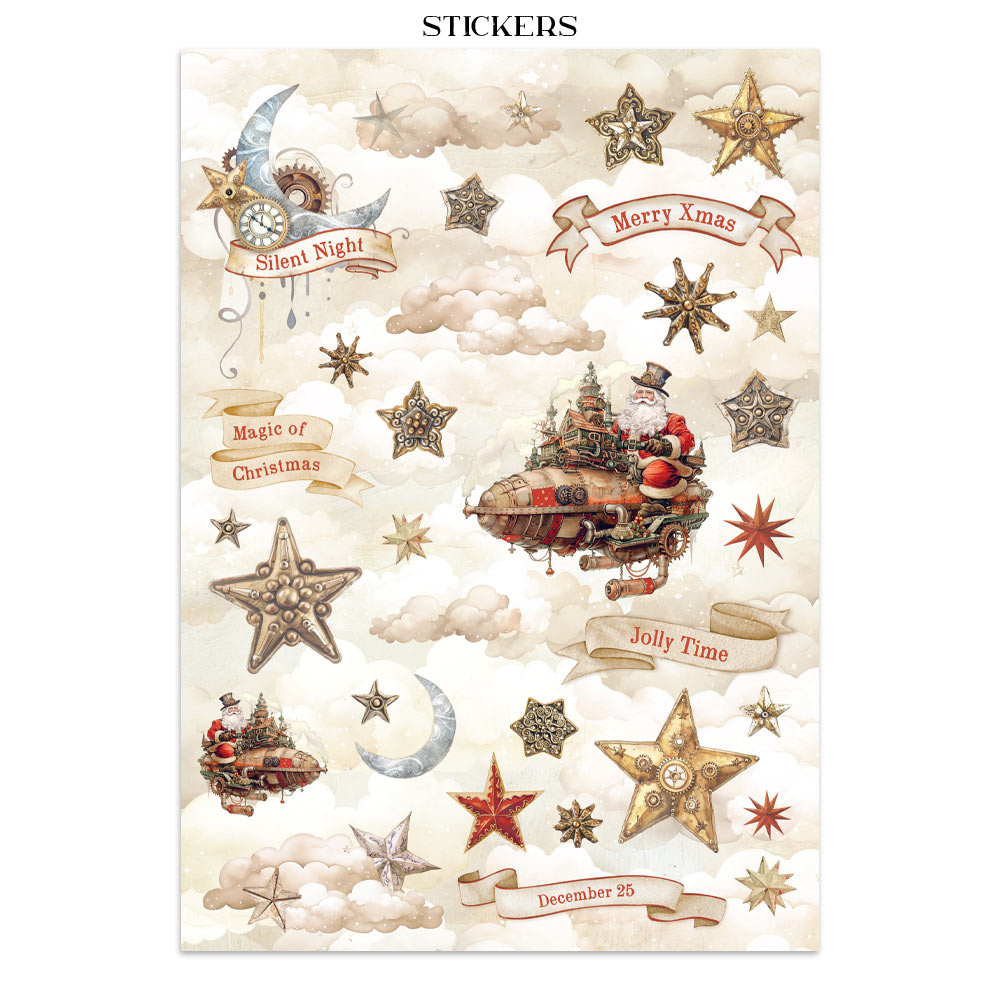 Stamperia Junk journal stickers, cut-outs, backgrounds - Gear up for Christmas