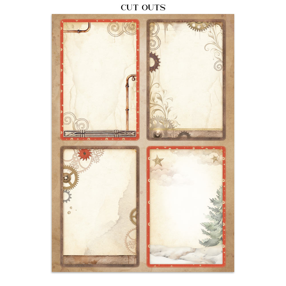 Stamperia Junk journal stickers, cut-outs, backgrounds - Gear up for Christmas