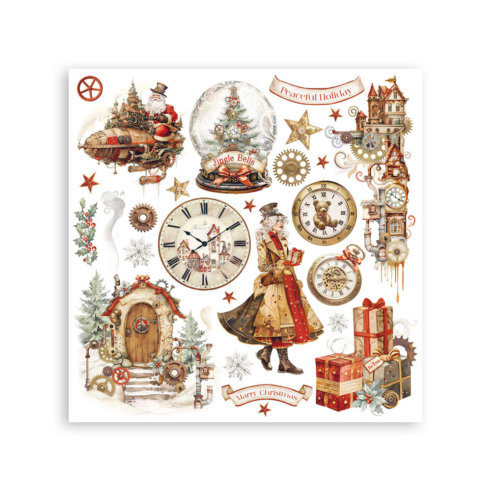 Stamperia Assortment Rub on cm 15,5x15,5 - 6 subjects Gear up for Christmas