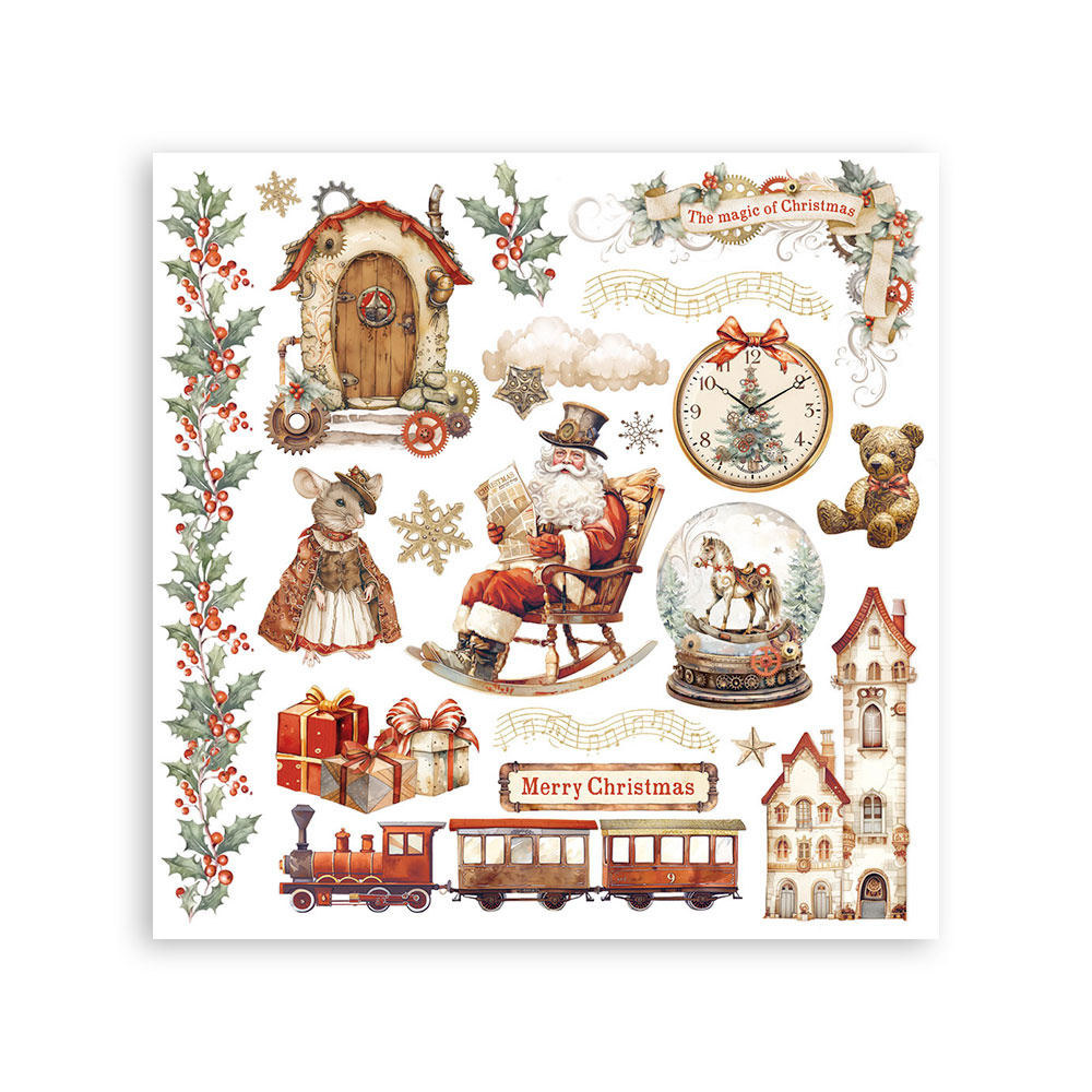 Stamperia Assortment Rub on cm 15,5x15,5 - 6 subjects Gear up for Christmas