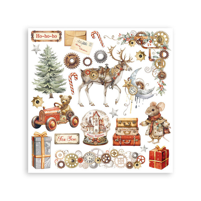 Stamperia Assortment Rub on cm 15,5x15,5 - 6 subjects Gear up for Christmas