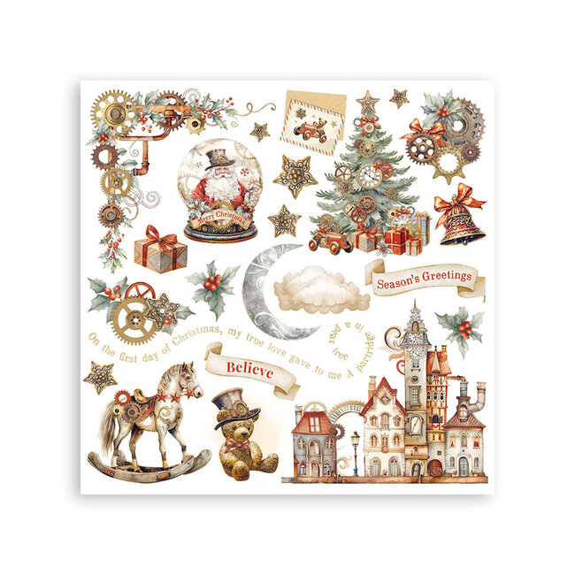 Stamperia Assortment Rub on cm 15,5x15,5 - 6 subjects Gear up for Christmas