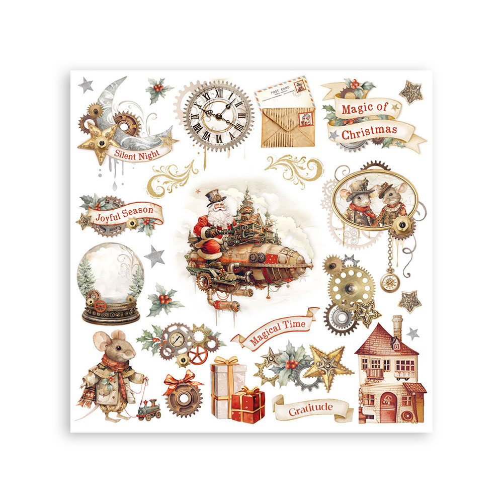 Stamperia Assortment Rub on cm 15,5x15,5 - 6 subjects Gear up for Christmas