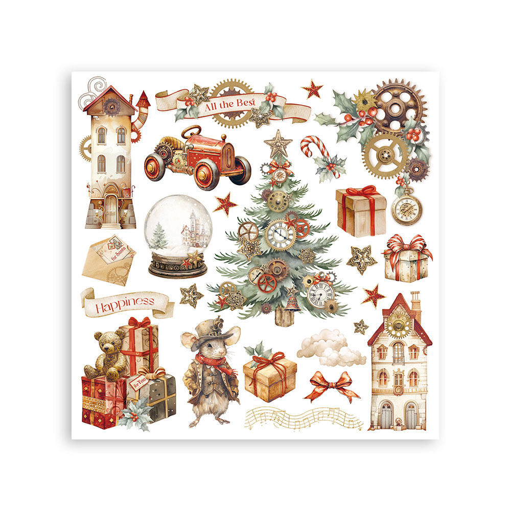 Stamperia Assortment Rub on cm 15,5x15,5 - 6 subjects Gear up for Christmas