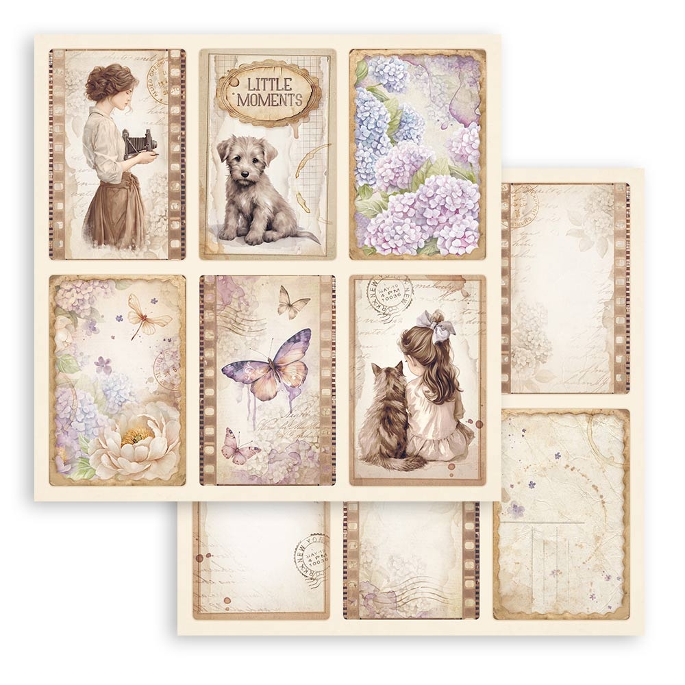 Stamperia Scrapbooking Small Pad 10 sheets cm 20,3X20,3 (8"X8") - Quiet Days