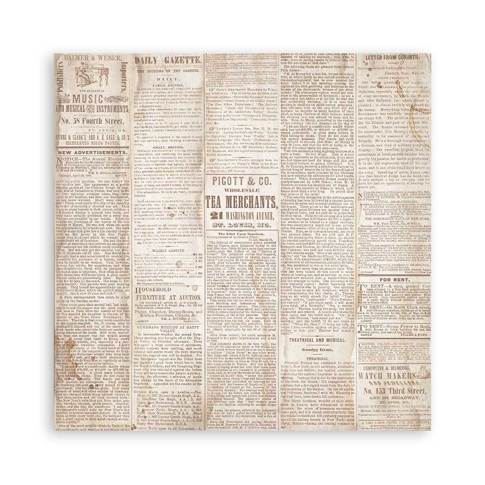 Stamperia Scrapbooking Pad 22 sheets cm 20,3X20,3 (8"X8") Single Face Quiet Days