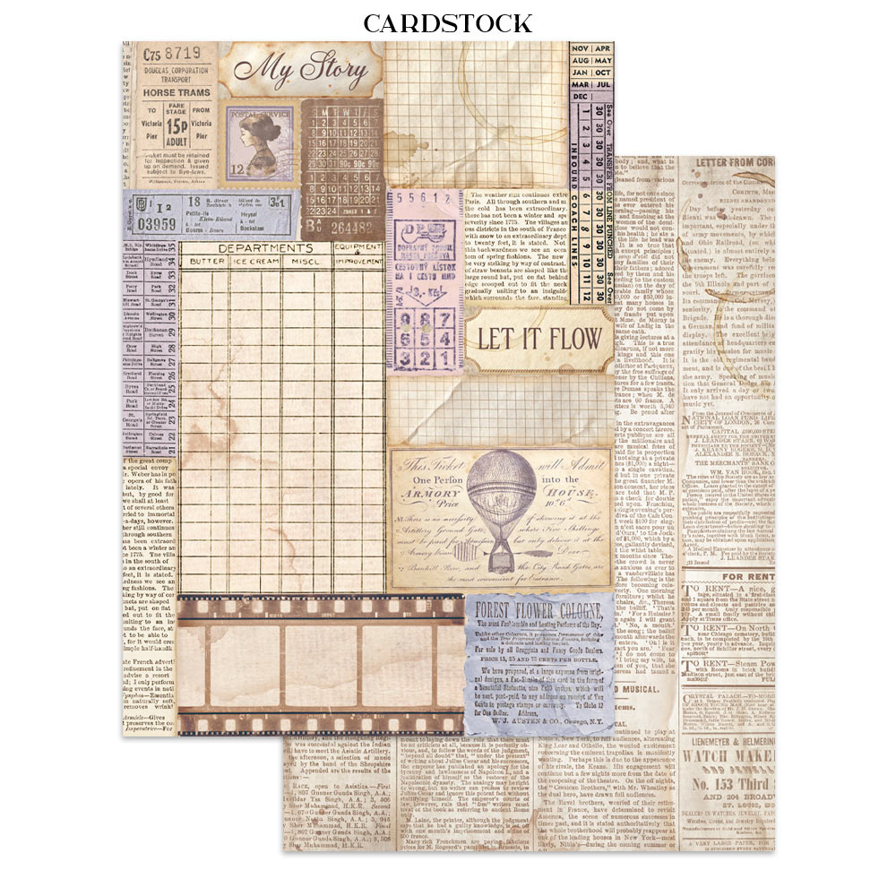 Stamperia Junk journal stickers, cut-outs, backgrounds - Quiet Days