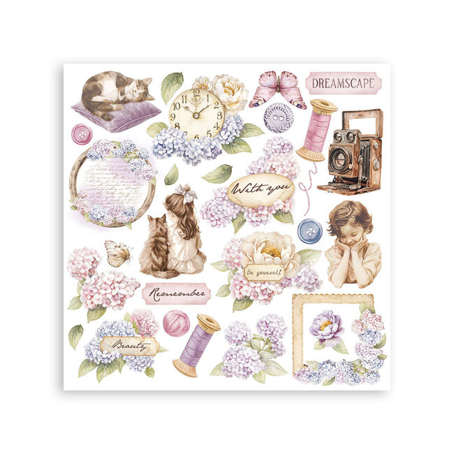 Stamperia Rub on kit cm 15,5x15,5 - 6 pages  Quiet Days