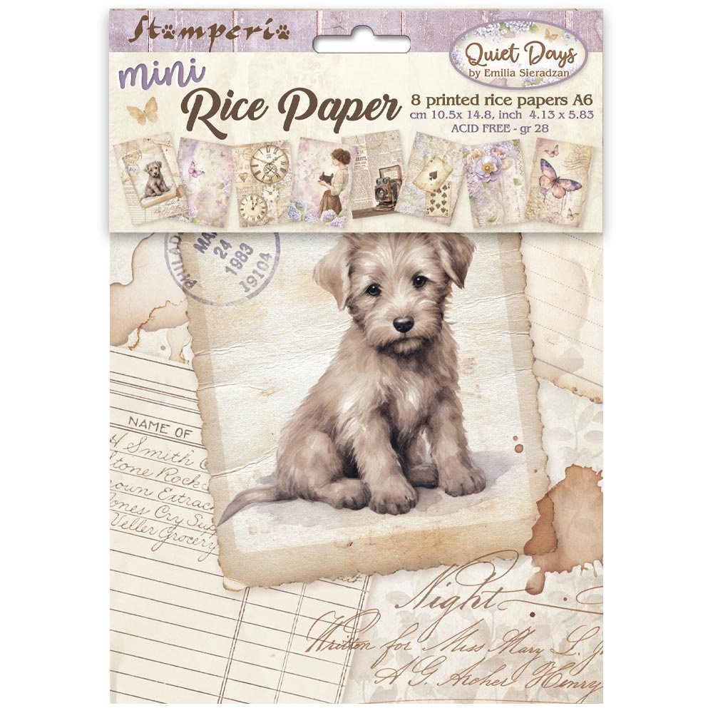 Stamperia Mini Rice paper A6 8 sheets  Quiet Days