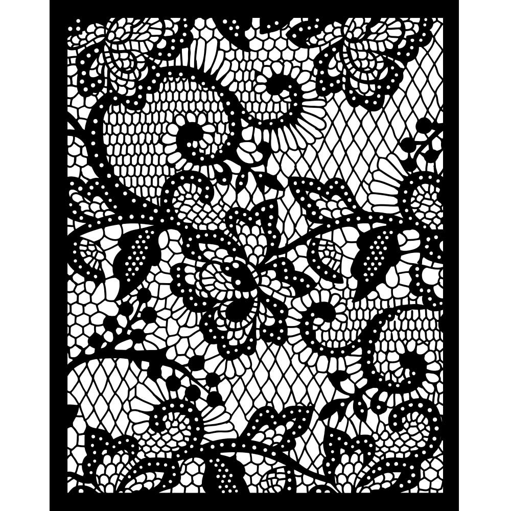 Stamperia Thick stencil cm 20X25 - Quiet Days floral lace