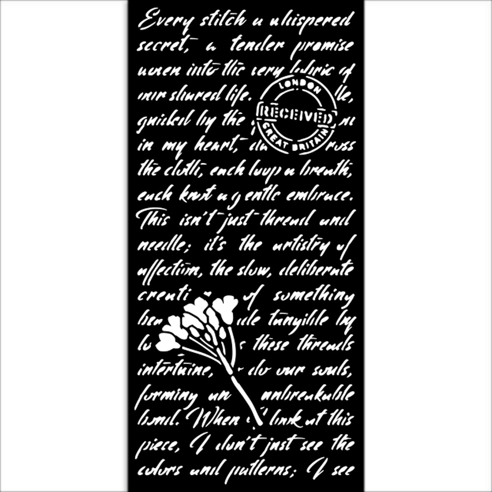 Stamperia Thick stencil cm 12X25 - Quiet Days manuscript