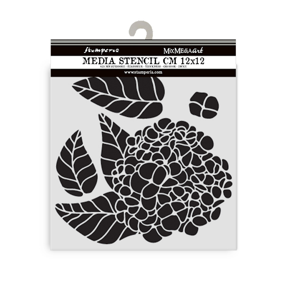 Stamperia Thick stencil cm 12X12 - Quiet Days hydrangea