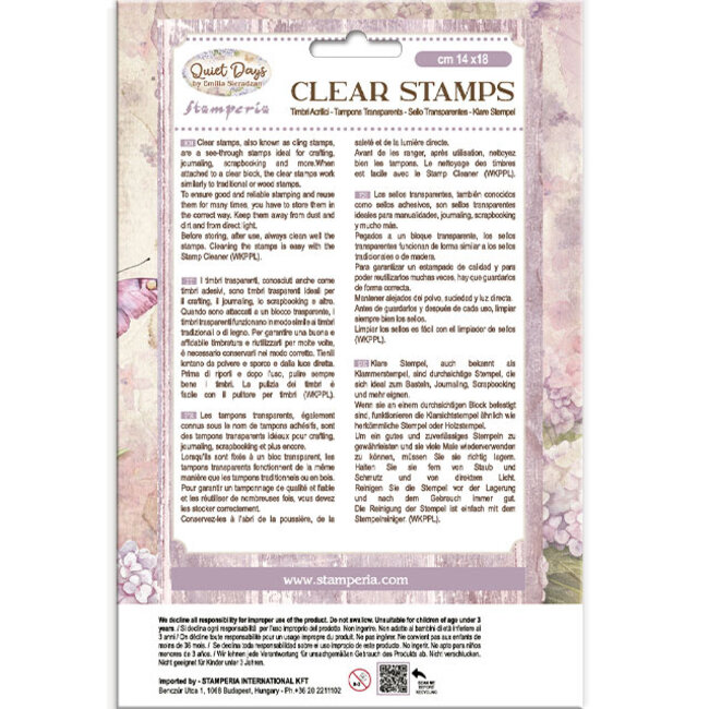 Stamperia Acrylic stamp cm 14x18 - Quiet Days hydrangea