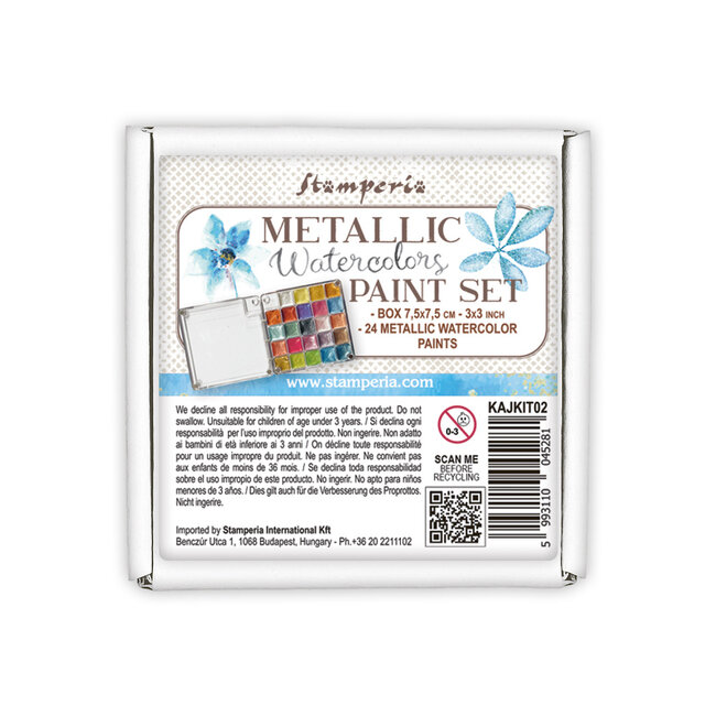 Stamperia Metallic water colours paints set -  24 Colors