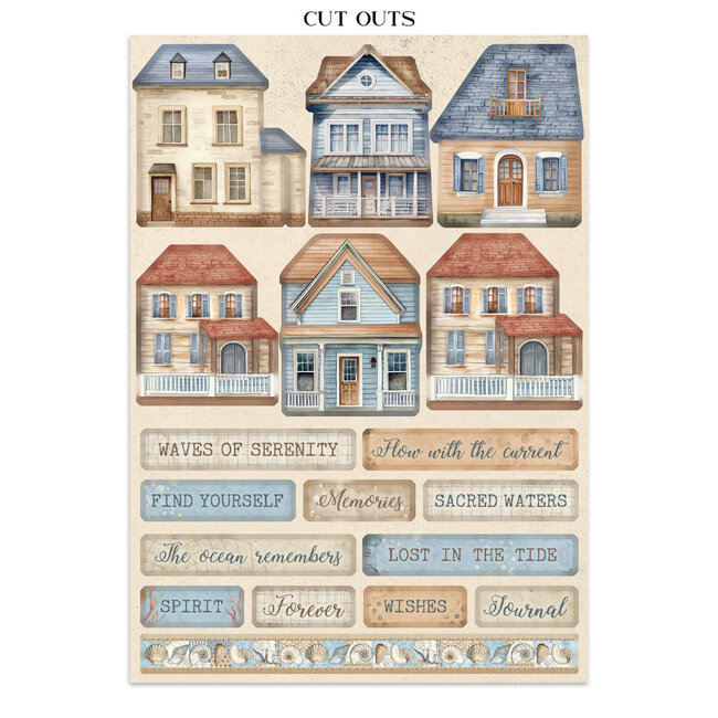 Stamperia Junk journal stickers, cut-outs, backgrounds - Silent Sea