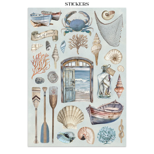 Stamperia Junk journal stickers, cut-outs, backgrounds - Silent Sea