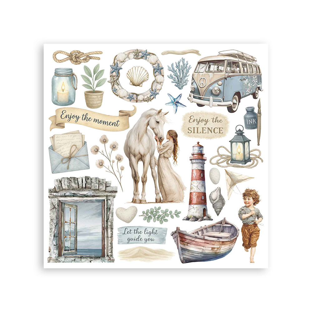 Stamperia Rub on kit cm 15,5x15,5 - 6 pages Silent Sea