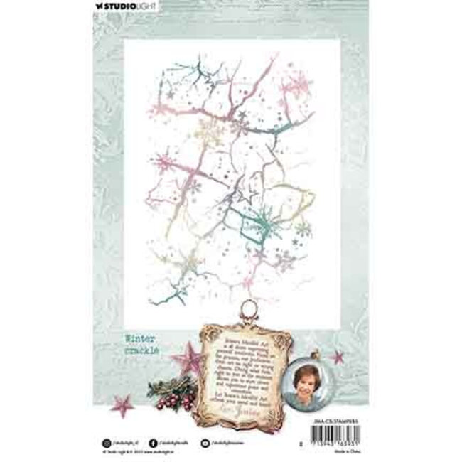 Studio Light JMA Clear Stamp Winter crackle Christmas Blush nr. 885