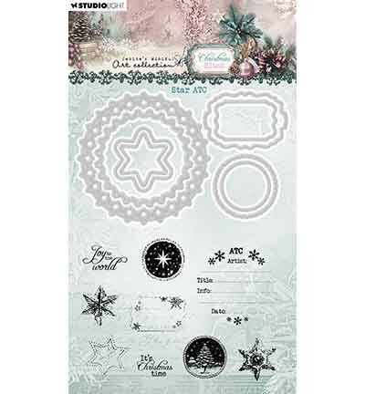 Studio Light JMA Stamp and Cutting dies Star ATC Christmas Blush nr. 97