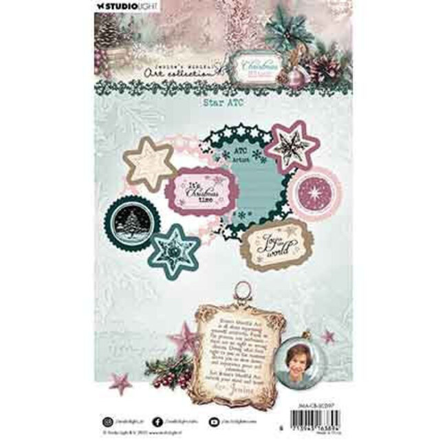 Studio Light JMA Stamp and Cutting dies Star ATC Christmas Blush nr. 97
