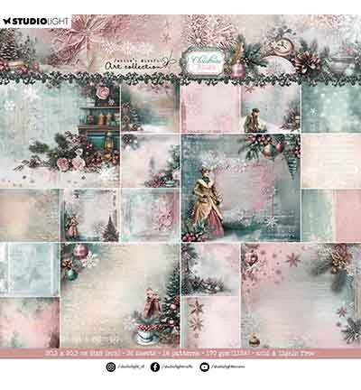 Studio Light JMA Designer Paper Pad Backgrounds Christmas Blush nr. 393