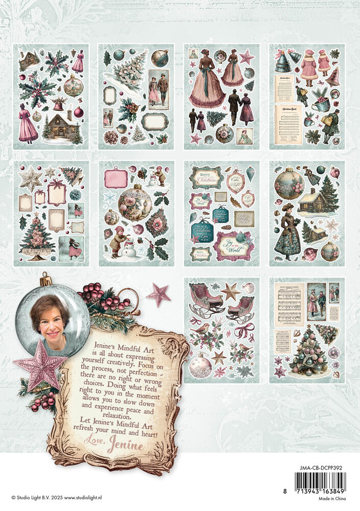 Studio Light JMA Die-cut Paper Pad Paper elements Christmas Blush nr. 392