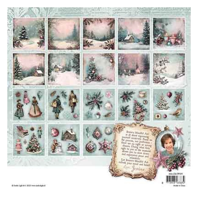 Studio Light JMA Collage Paper Pad Backgrounds & Elements Christmas Blush nr. 391
