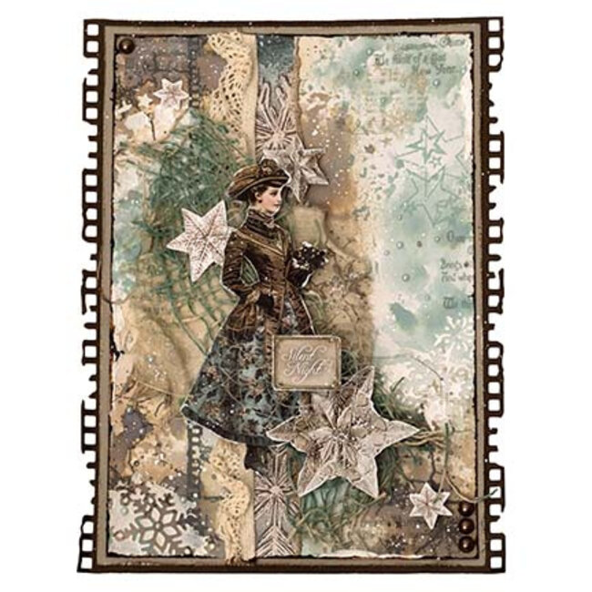 Studio Light JMA Collage Paper Pad Backgrounds & Elements Christmas Blush nr. 391