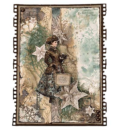 Studio Light JMA Collage Paper Pad Backgrounds & Elements Christmas Blush nr. 391