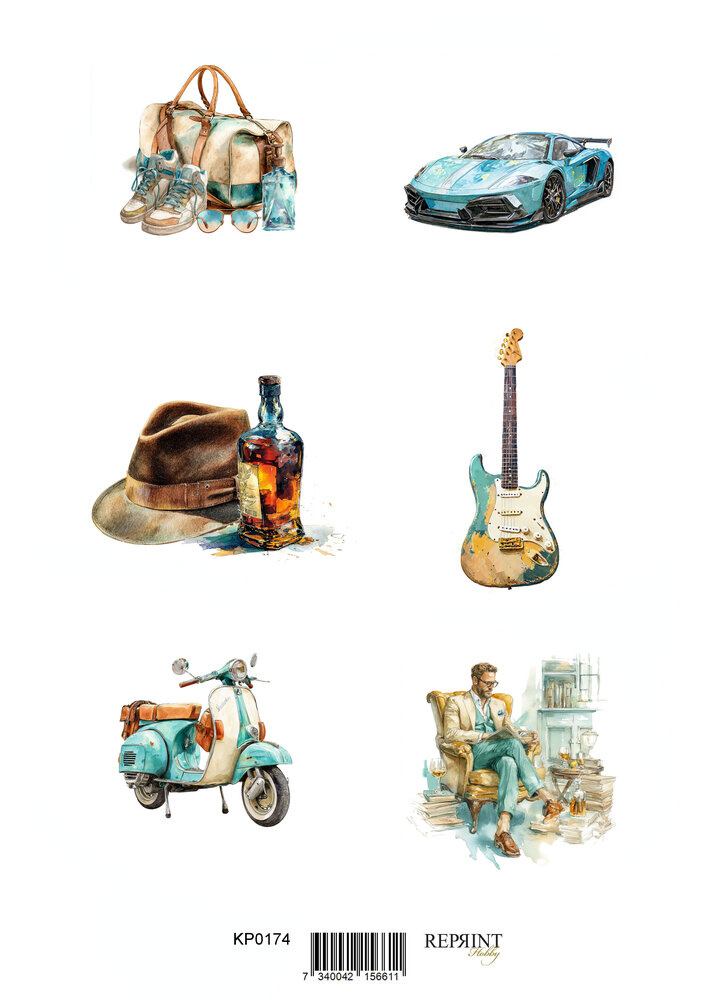 Reprint Masculine Moments A4 Cutouts (KPA4117)