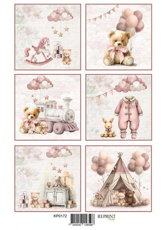 Reprint Happiness Baby Girl A4 Cutouts (KPA4116)