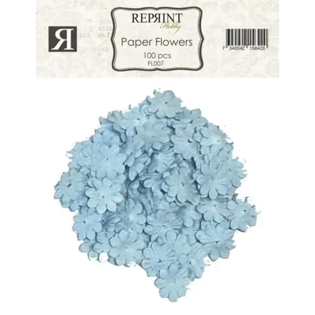 Reprint Paper Flowers Blue (100pcs) (FL007)