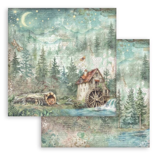 Stamperia Scrapbooking Small Pad 10 sheets cm 20,3X20,3 (8"X8") - Herbarium Silvae