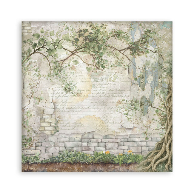 Stamperia Papierblok 30,5x30,5 cm - 22 vellen - Enkelzijdig - Herbarium Silvae