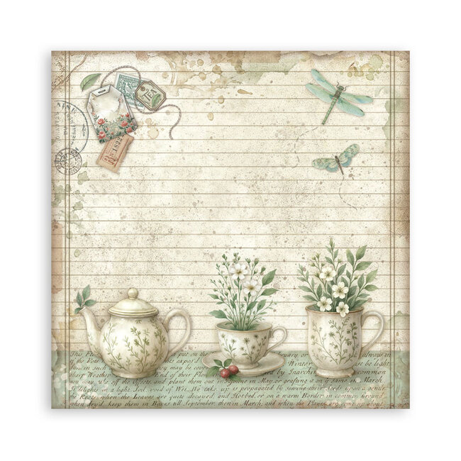 Stamperia Scrapbooking Pad 22 sheets cm 30,5x30,5 (12"x12") Single face - Herbarium Silvae