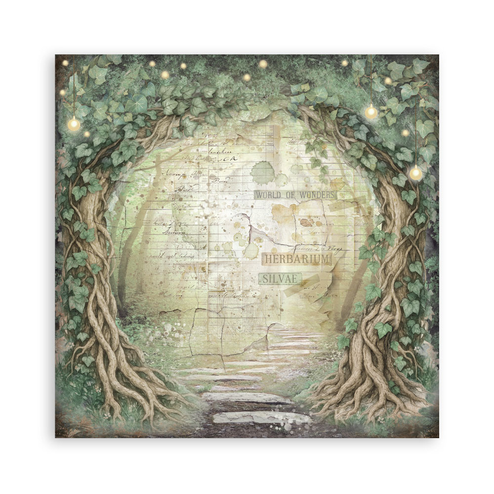 Stamperia Scrapbooking Pad 22 sheets cm 30,5x30,5 (12"x12") Single face - Herbarium Silvae