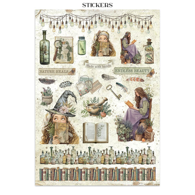 Stamperia Junk journal stickers, cut-outs, backgrounds - Herbarium Silvae