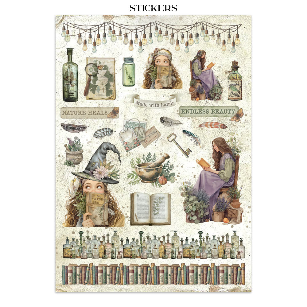 Stamperia Junk journal stickers, cut-outs, backgrounds - Herbarium Silvae