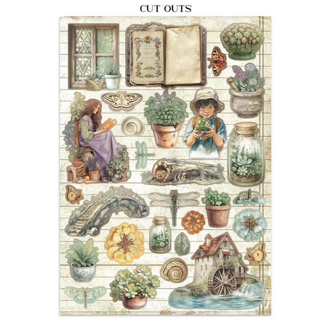 Stamperia Junk journal stickers, cut-outs, backgrounds - Herbarium Silvae