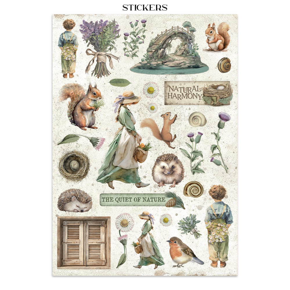 Stamperia Junk journal stickers, cut-outs, backgrounds - Herbarium Silvae