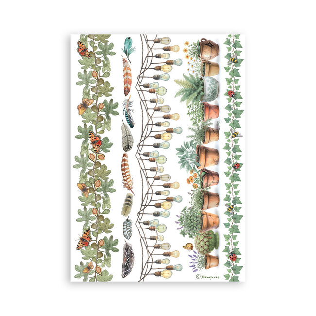 Stamperia Washi pad 8 sheets A5 - Herbarium Silvae