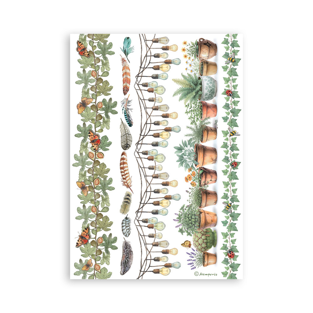 Stamperia Washi pad 8 sheets A5 - Herbarium Silvae