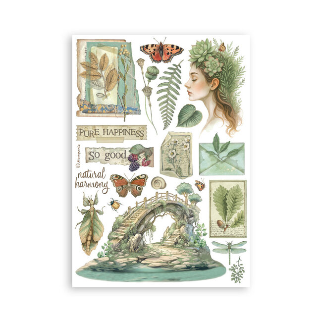 Stamperia Washi pad 8 sheets A5 - Herbarium Silvae