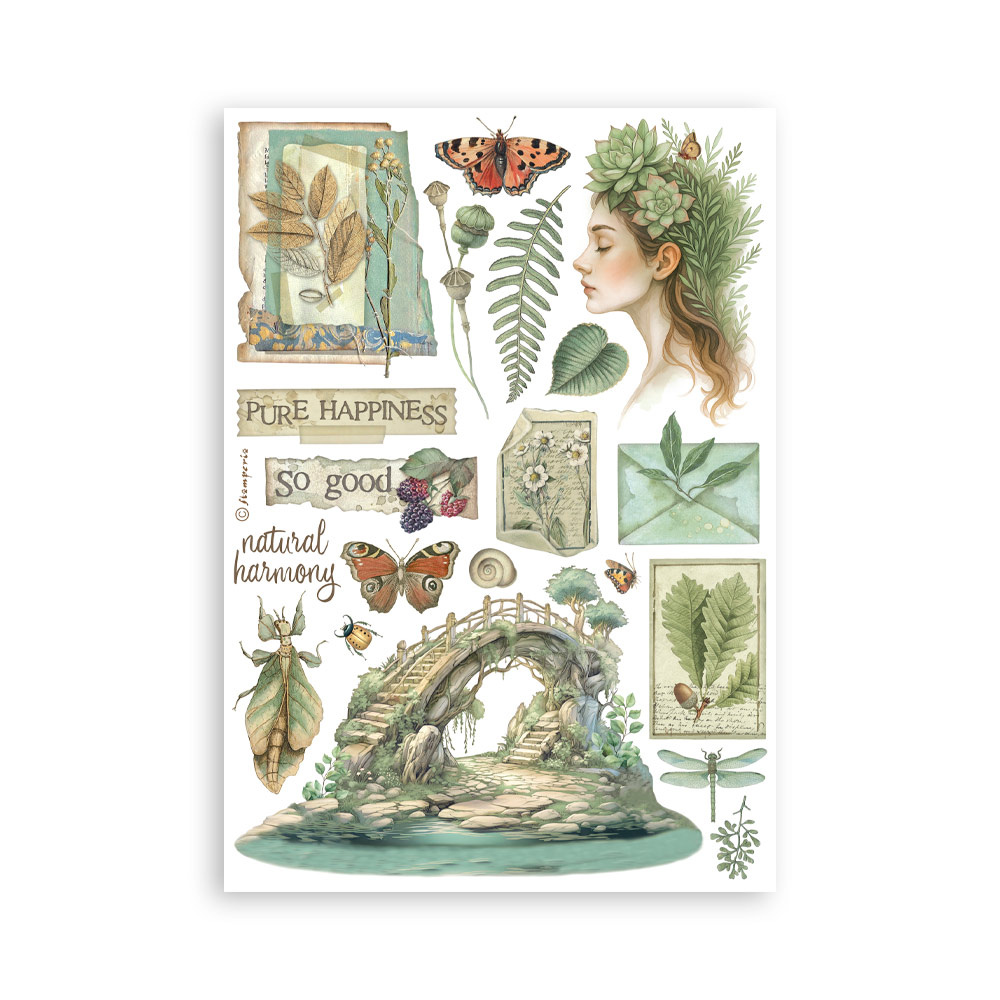 Stamperia Washi pad 8 sheets A5 - Herbarium Silvae