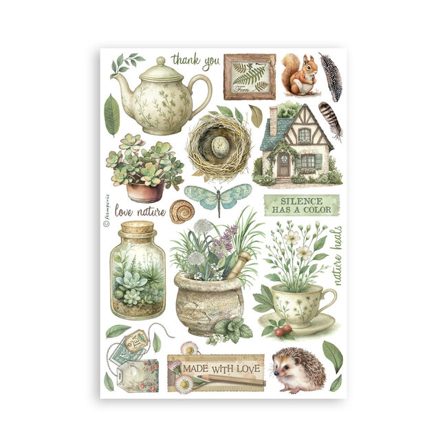Stamperia Washi pad 8 sheets A5 - Herbarium Silvae