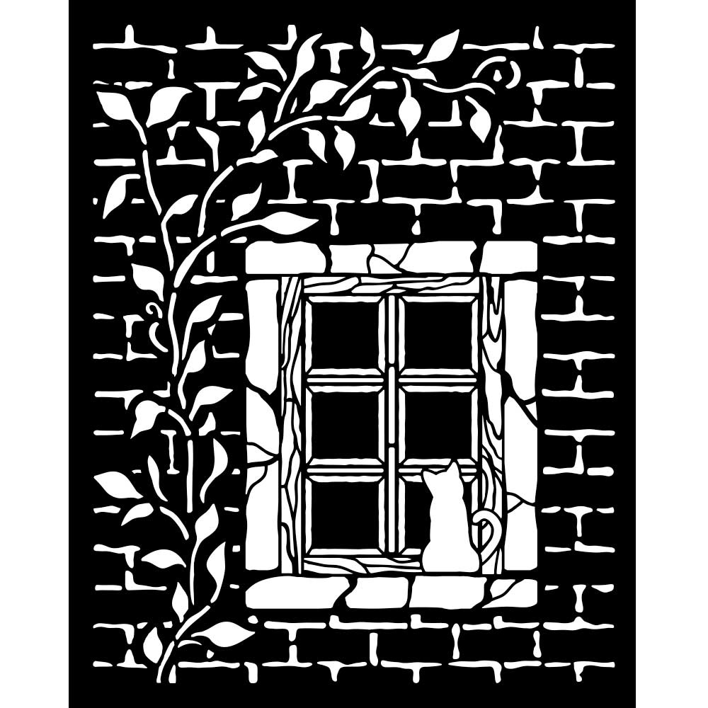 Stamperia Thick stencil cm 20X25 - Herbarium Silvae country window