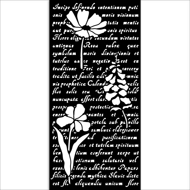 Stamperia Thick stencil cm 12X25 - Herbarium Silvae letter with flowers