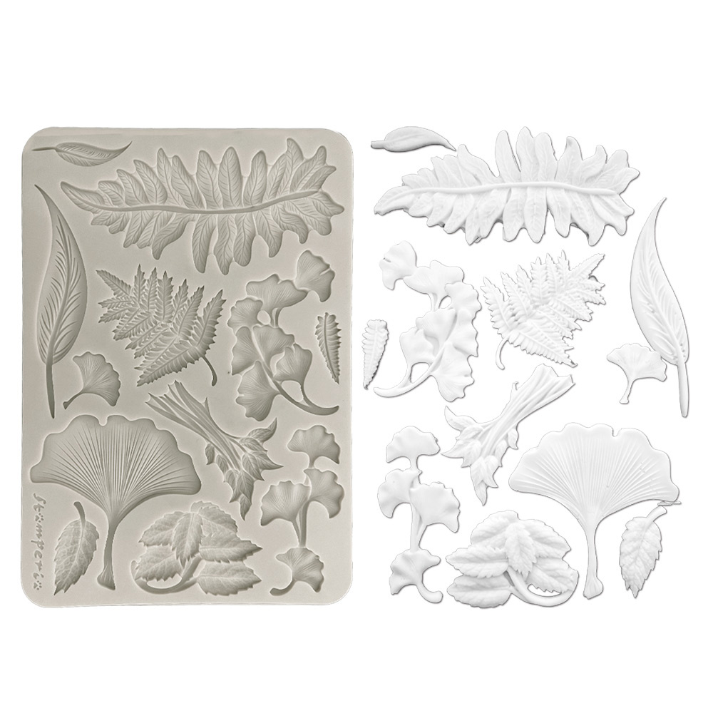 Stamperia Silicon mould A5 - Herbarium Silvae Botanical Leaf Collection