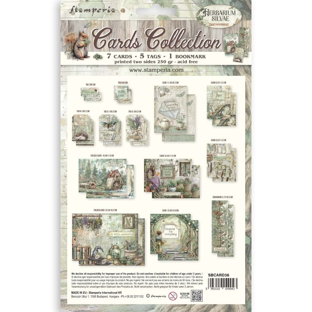 Stamperia Cards Collection - Herbarium Silvae