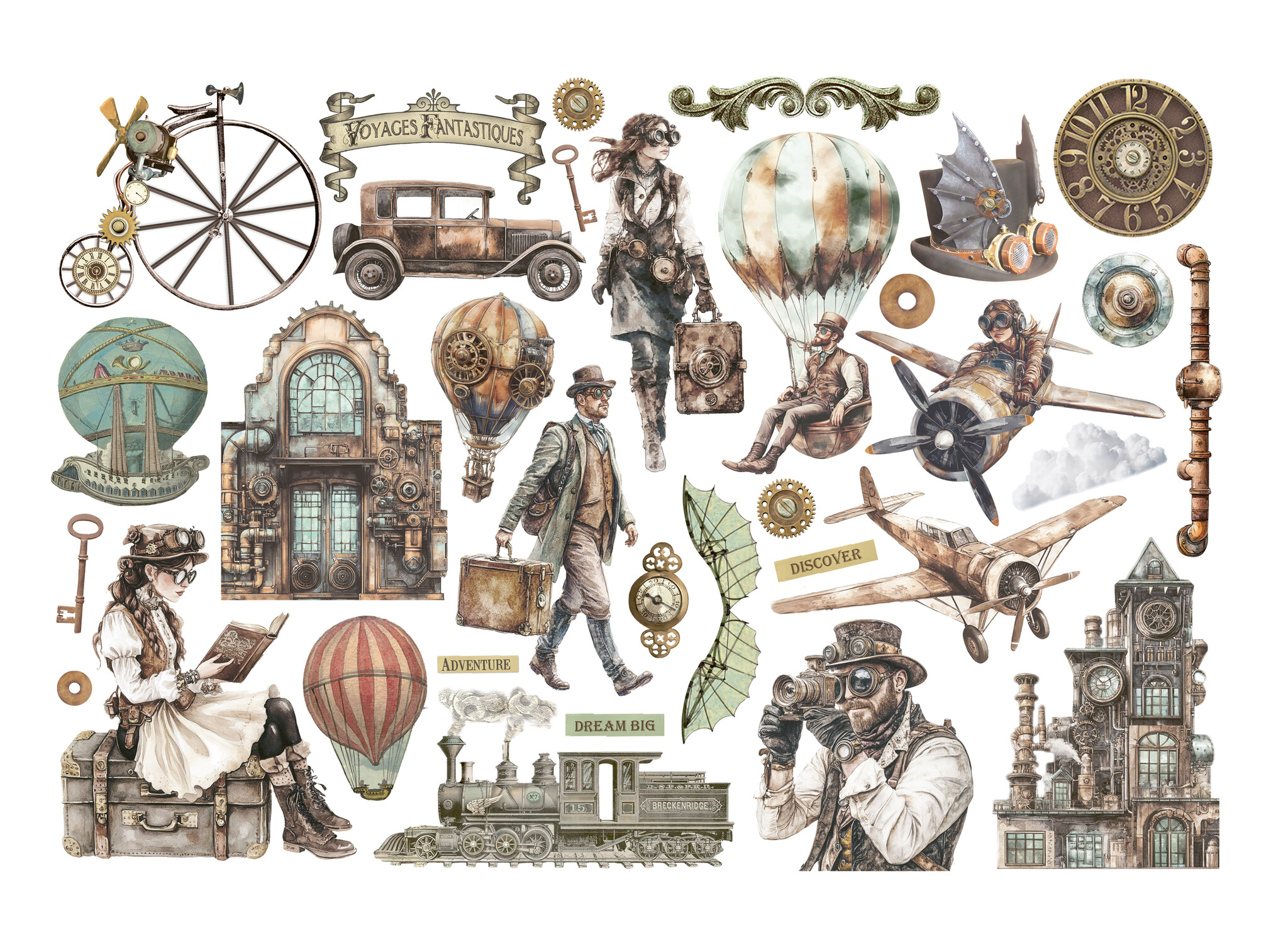 Stamperia Ephemera  - Voyages Fantastiques